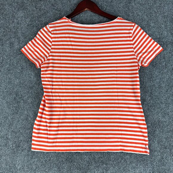 J Crew Top Womens Small Supima Cotton Crewneck Tee Short Sleeve Pullover Striped - Picture 7 of 8